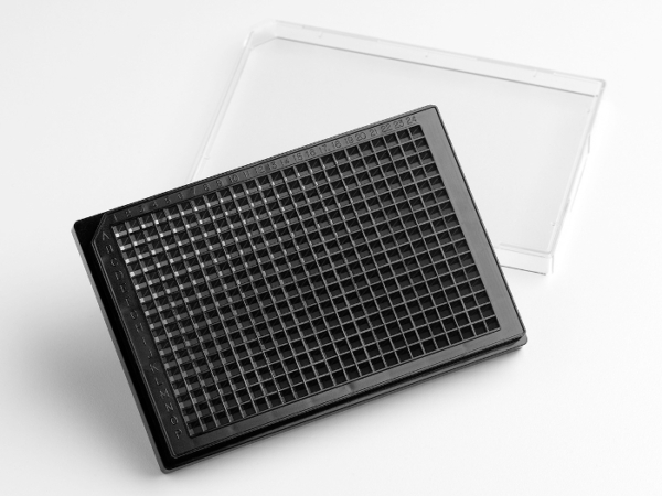 Corning® Elplasia® 384-well Black/Clear, Square, Plasma Treated, Microcavity Microplate