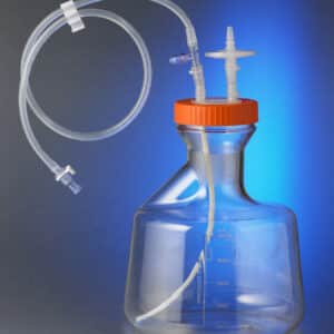 5L Plain Bottom Erlenmeyer Flask with Disposable 100 mm Aseptic Transfer Cap, 0.2 µm Vent, Male MPC, Sterile