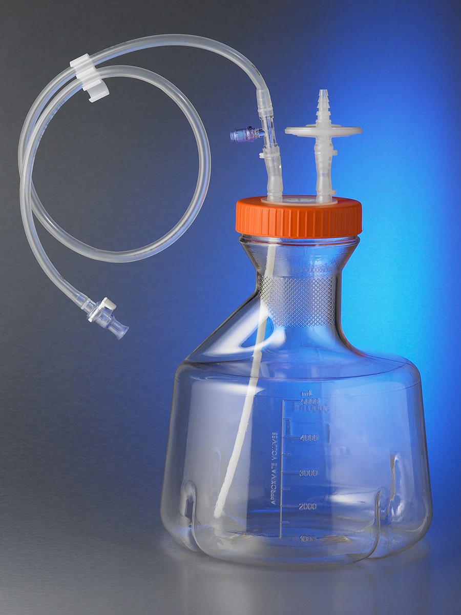 5L Baffled Bottom Erlenmeyer Flask with Disposable 100 mm Aseptic