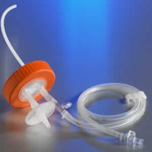 Disposable 100 mm Aseptic Transfer Cap for 5L Plastic Erlenmeyer Flask, 0.2 µm Vent, Male MPC, Sterile