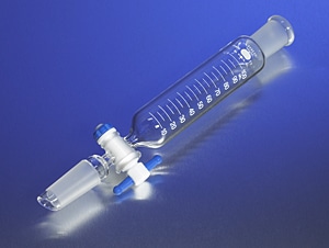 PYREX 100mL Cylindrical Separatory Funnel, Graduated, PTFE Product Standard Stopcock, Standard Taper Joints