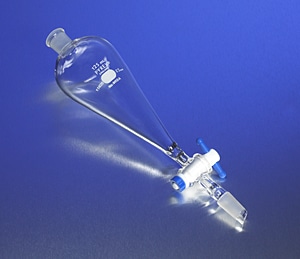 PYREX 125mL Squibb Separatory Funnel, PTFE Product Standard Stopcock, Standard Taper Joints