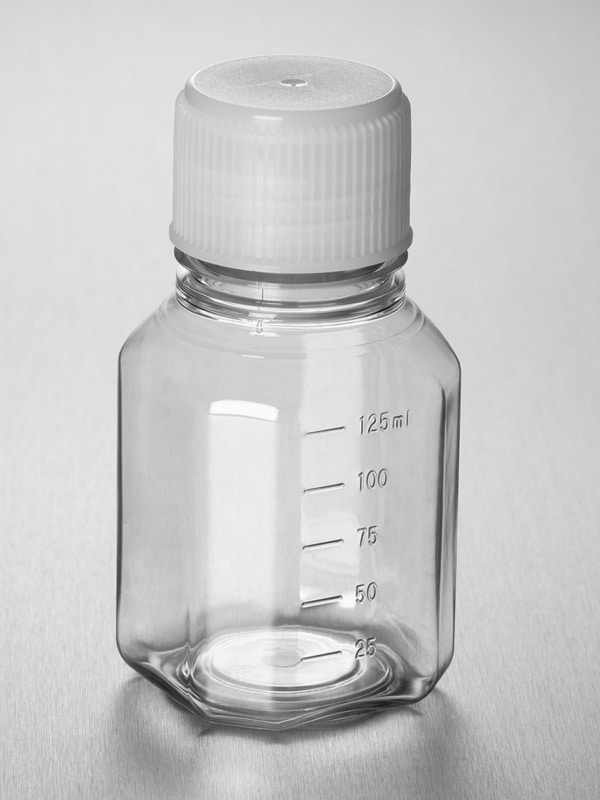Corning PET Media Bottle, 125 mL, Graduated, Sterile