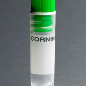 Corning® 2 mL Green Cap Internal Threaded Polypropylene Cryogenic Vial, Self-Standing with Round Bottom