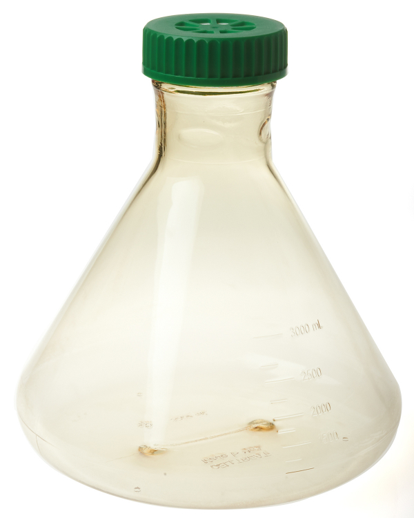 CellTreat Fernbach Flask, 3L, Vent Cap, Plain Bottom, Sterile