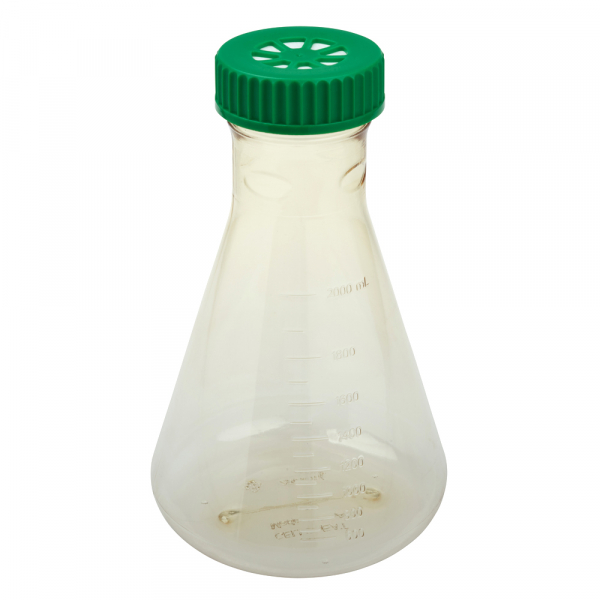 Erlenmeyer Flask, 2L, Vent Cap, Plain Bottom, Sterile