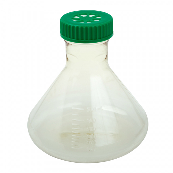 Fernbach Flask, 2L, Vent Cap, Plain Bottom, Sterile