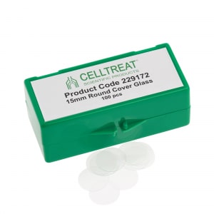 CELLTREAT 15mm Round Cover Glass