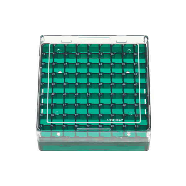 Storage Box, CF Cryogenic Vial, 81 Place, Polycarbonate, Non-Sterile