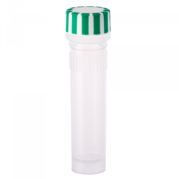 2.0mL Screw Top Micro Tube and Cap, Self-Standing, Grip Band, Green Grip Cap With Integrated O-Ring, Sterile, 230830