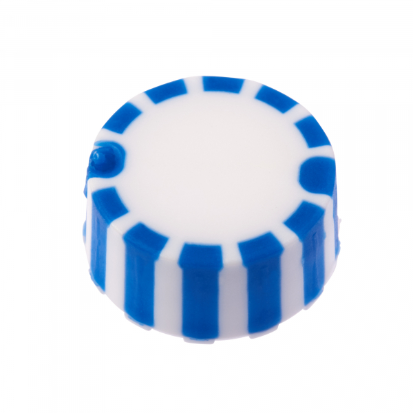 CAP ONLY, Screw Top Micro Tube Cap, Grip Cap With Integrated O-Ring, Blue, Non-sterile