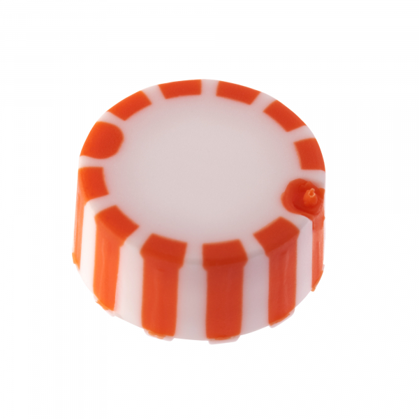 CAP ONLY, Screw Top Micro Tube Cap, Grip Cap With Integrated O-Ring, Orange, Non-sterile