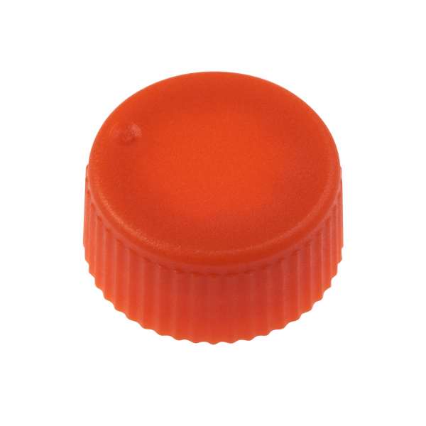 CAP ONLY, Screw Top Micro Tube Cap, O-Ring, Opaque, Orange, Non-sterile