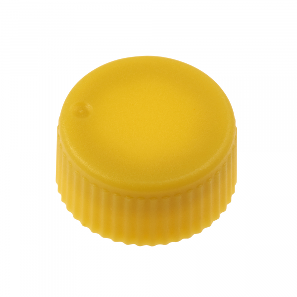 CAP ONLY, Screw Top Micro Tube Cap, O-Ring, Opaque, Yellow, Non-sterile