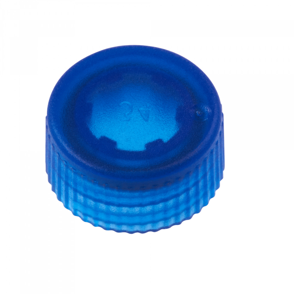 Screw Top Micro Tube Cap, O-Ring, Translucent, Blue, Non-sterile