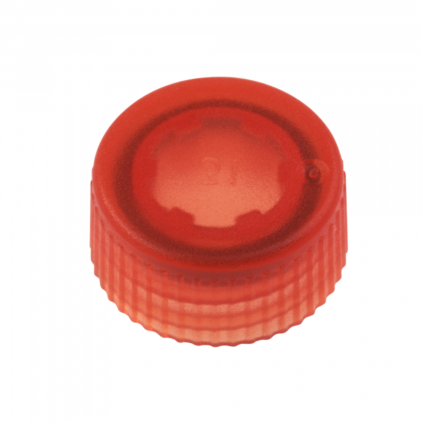 Screw Top Micro Tube Cap, O-Ring, Translucent, Orange, Non-sterile