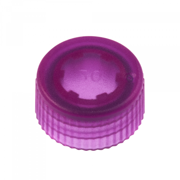 Screw Top Micro Tube Cap, O-Ring, Translucent, Purple, Non-sterile