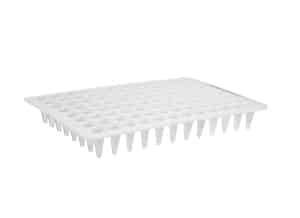 Axygen® 96-well Flat Top Polypropylene PCR Microplate, No Skirt, Clear