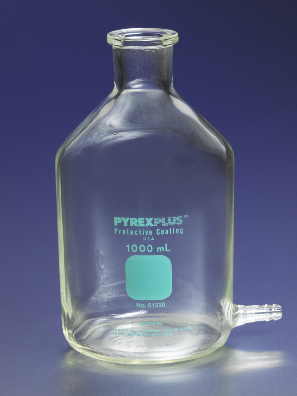 PYREXPLUS® Coated Aspirator Bottle with Bottom Sidearm