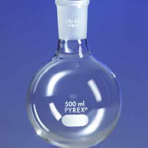 PYREX® Short Neck Boiling Flask, Round Bottom, 14/20 Standard Taper Joint