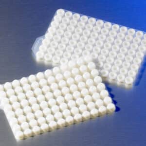 Corning® Thermoplastic Elastomer (TPE) 96 Storage Tube Septum Cap on Mat