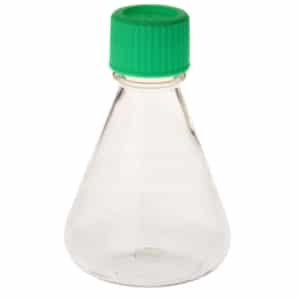 CELLTREAT 250mL Erlenmeyer Flask, Vent Cap, Plain Bottom, Polycarbonate, Sterile