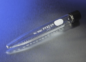 PYREX® Conical Centrifuge Tubes with White Graduations, Screw Cap