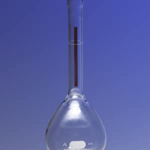 PYREX® Class A Lifetime Red Volumetric Flask with Glass Standard Taper Stopper