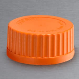 Corning GLS80 Orange Polypropylene Screw Cap with Plug Seal