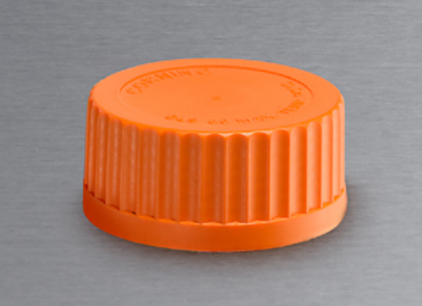 Corning GLS80 Orange Polypropylene Screw Cap with Plug Seal