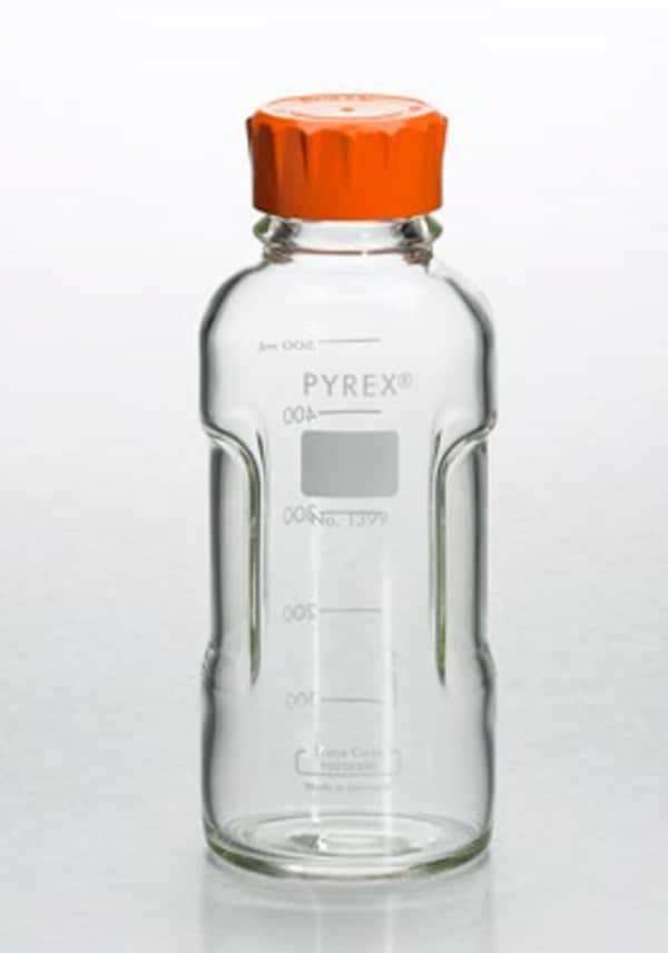 PYREX® Round Media Storage Bottles, with GL45 Screw Cap