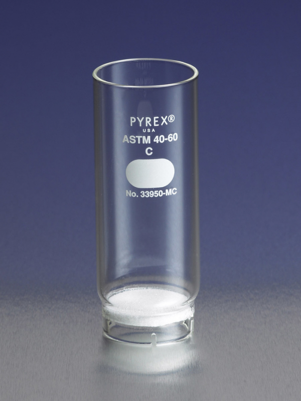 PYREX® 45mm Diameter Coarse Porosity Fritted Thimble, 130mm Long