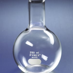 PYREX® 125mL Long Neck Boiling Flask, Flat Bottom and Tooled Mouth