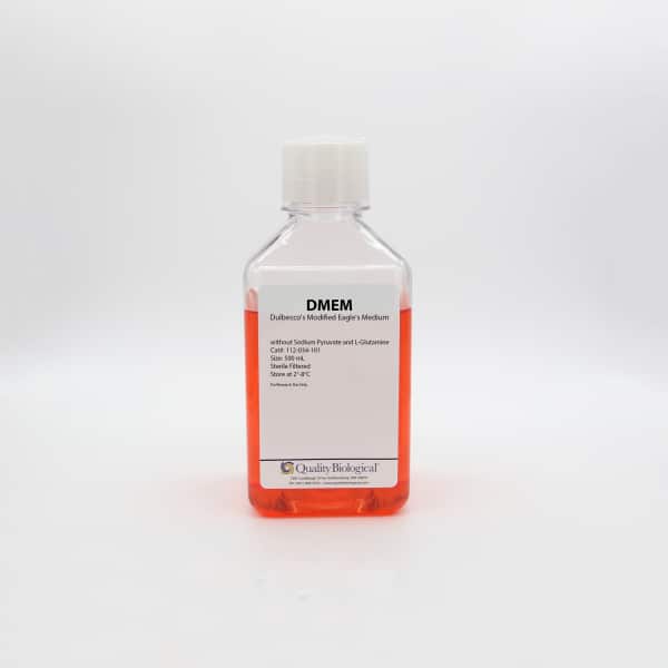 DMEM without Sodium Pyruvate and L-Glutamine, 500mL - 112034101