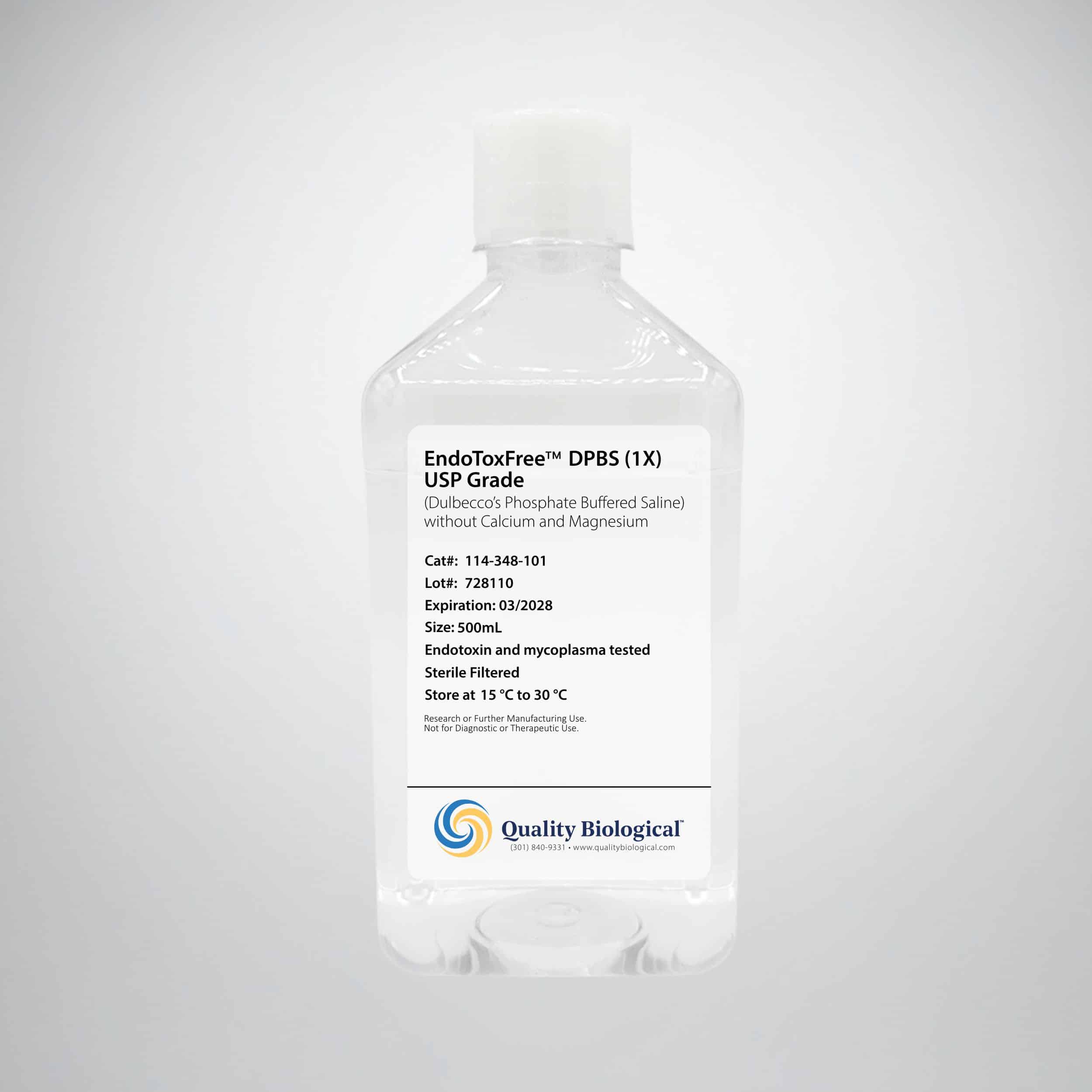 EndoToxFree™ DPBS (1X), USP Grade, 500 mL