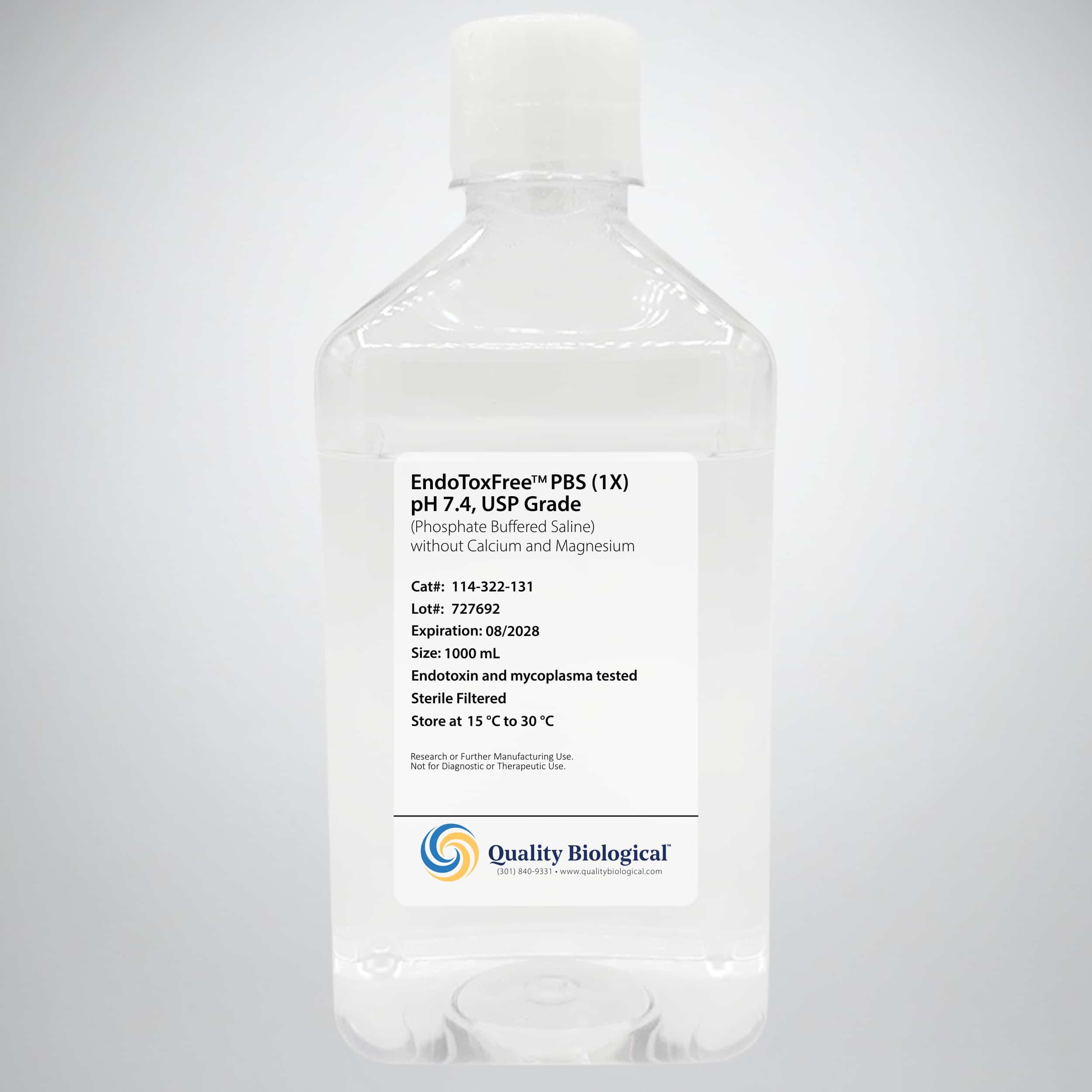 EndoToxFree™ PBS (1X), pH 7.4, USP Grade