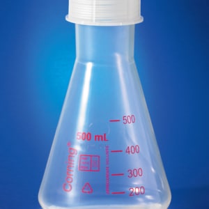 Corning® Reusable Plastic Narrow Mouth Erlenmeyer Flask, Polymethylpentene with PP Screw Cap