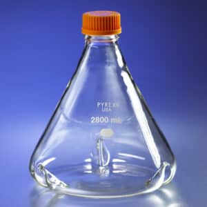 PYREX Fernbach-Style Culture Flask with Baffles and GL45 Screw Cap