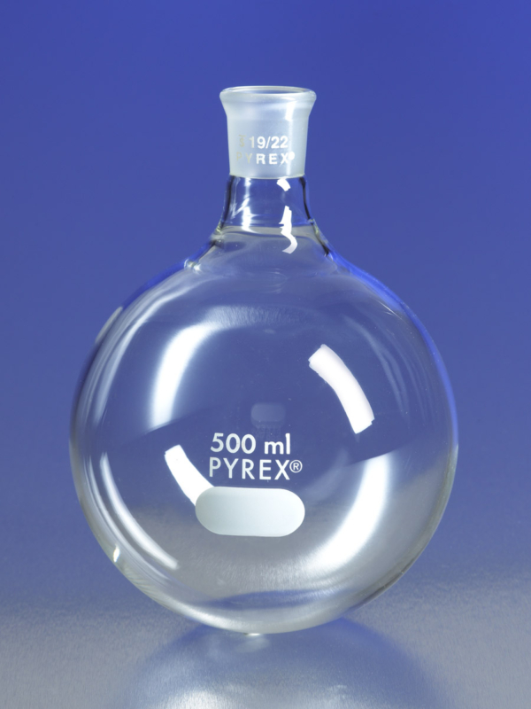 PYREX® Short Neck Boiling Flask, Round Bottom, Standard Taper Joint