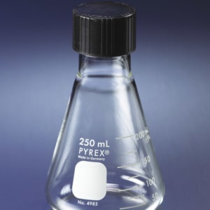 PYREX® Narrow Mouth Erlenmeyer Flask with Phenolic Screw Cap
