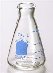 PYREX VISTA Narrow Mouth Erlenmeyer Flasks with Heavy Duty Rim