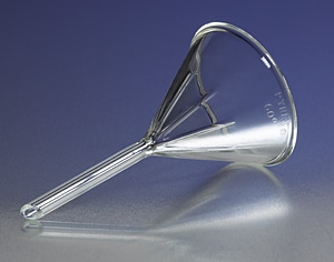 PYREX 60° Angle Fluted Funnel, Short Stem