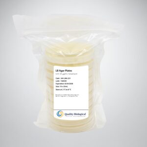 LB Agar with 30 μg/mL Kanamycin, 10 x 25 mL