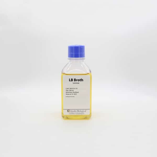 LB Broth (Lennox) is a ready-to-use, nutritionally rich, low salt formulation microbial growth medium. Size: 500mL