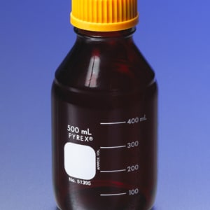 PYREX® Low Actinic Round Media Storage Bottles, with GL45 Screw Cap