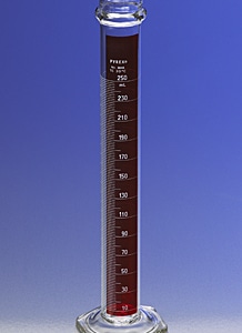 PYREX 50mL Single Metric Scale Cylinders, Reinforced Glass Bead, Lifetime Red, TC