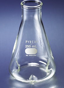 PYREX® Narrow Mouth Erlenmeyer Flask with Baffles