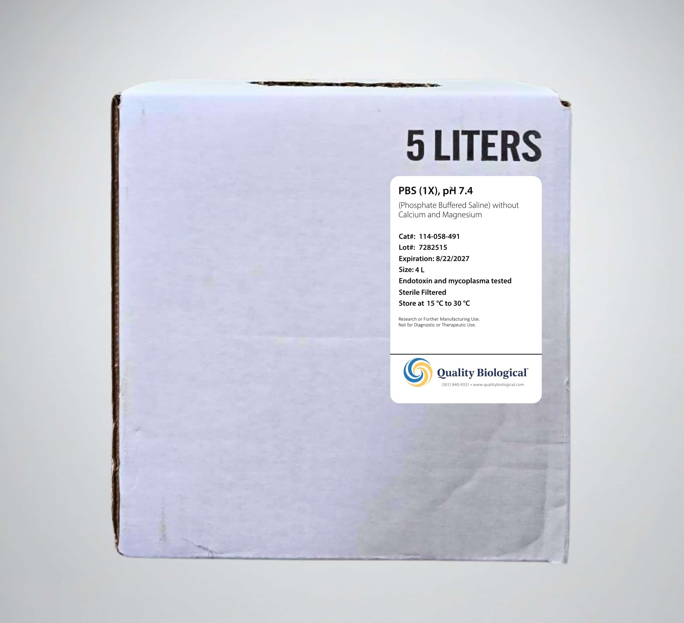 PBS (1X), pH 7.4, 4 Liters