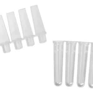 Axygen® 0.1mL Polypropylene PCR Tube Strips and Caps, 4 Tubes/Strip, 4 Caps/Strip, Clear, Nonsterile