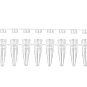Axygen® 0.2 mL Polypropylene PCR Tube Strips and Flat Cap Strips, 8 Tubes/Strip, 8 Flat Caps/Strip, Clear, Nonsterile